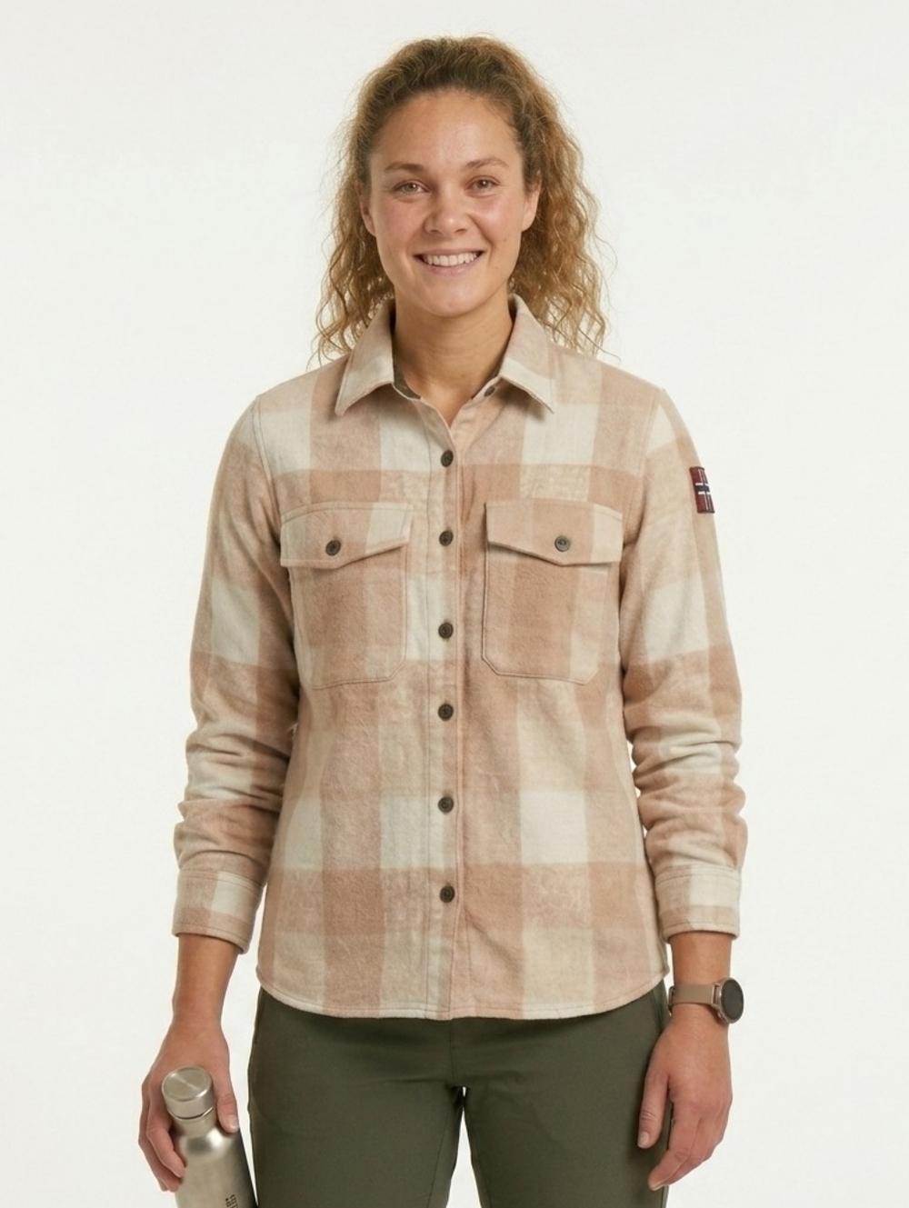 Lars Monsen Yukon Beige White Plaid Button Down Shirt XS